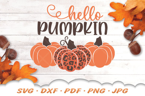 Hello Pumpkin SVG | Fall SVG | Leopard Print SVG SVG Cloud9Design 