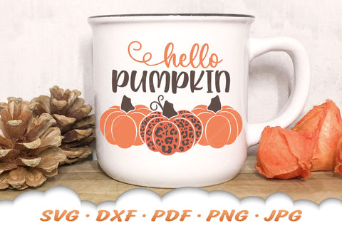 Hello Pumpkin SVG | Fall SVG | Leopard Print SVG SVG Cloud9Design 