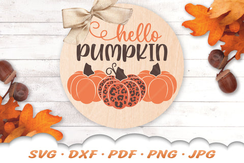 Hello Pumpkin SVG | Fall SVG | Leopard Print SVG SVG Cloud9Design 