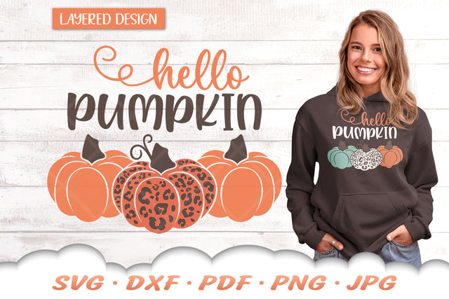 Hello Pumpkin SVG | Fall SVG | Leopard Print SVG SVG Cloud9Design 