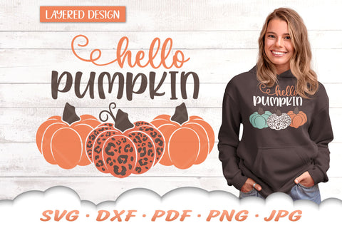 Hello Pumpkin SVG | Fall SVG | Leopard Print SVG SVG Cloud9Design 