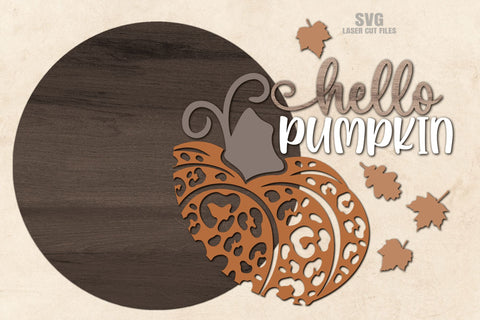 Hello Pumpkin SVG | Fall Welcome Sign Laser Cut Files SVG Cloud9Design 