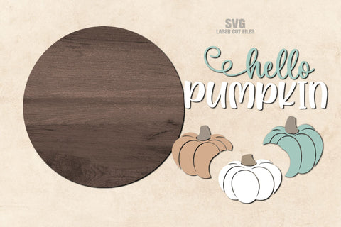 Hello Pumpkin SVG | Fall Welcome Sign Laser Cut Files SVG Cloud9Design 
