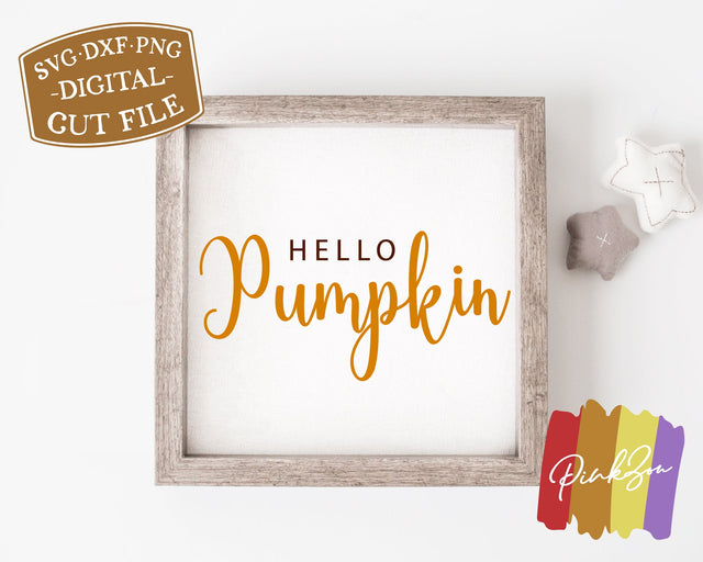 Hello Pumpkin SVG Files | Fall Svg | Pumpkin Svg | Halloween Svg | Farmhouse Svg | Commercial Use | Digital Cut Files (1270367143) SVG PinkZou 