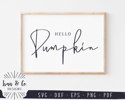 Hello Pumpkin SVG Files | Halloween SVG | Fall SVG | Autumn SVG | Commercial Use | Cricut | Silhouette | Cut Files (1024242659) SVG Ivan & Co. Designs 