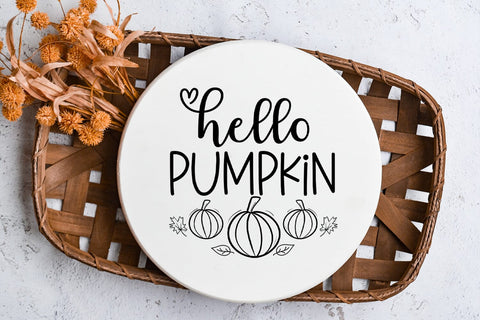 Hello Pumpkin SVG I Fall Door Sign SVG I Fall Sign SVG PNG SVG Happy Printables Club 