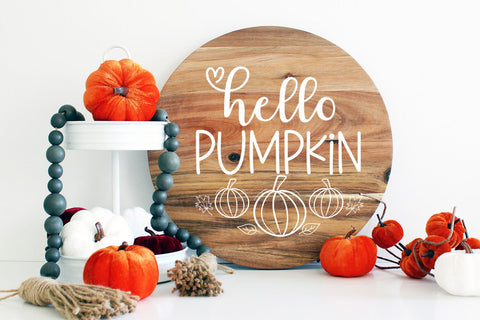 Hello Pumpkin SVG I Fall Door Sign SVG I Fall Sign SVG PNG SVG Happy Printables Club 