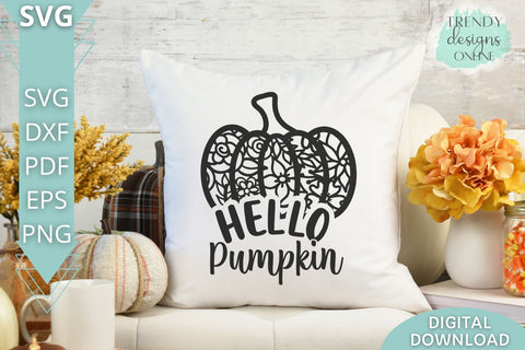 Hello Pumpkin SVG I Fall Floral Pumpkin SVG SVG Trendy Designs Online 