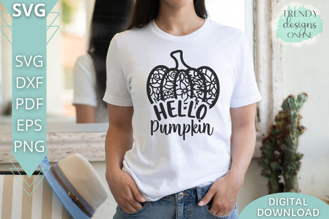 Hello Pumpkin SVG I Fall Floral Pumpkin SVG SVG Trendy Designs Online 