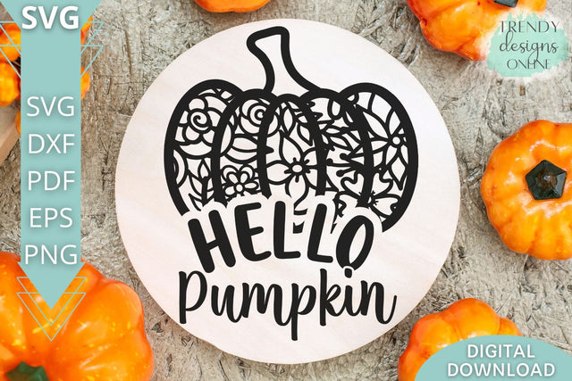 Hello Pumpkin SVG I Fall Floral Pumpkin SVG SVG Trendy Designs Online 