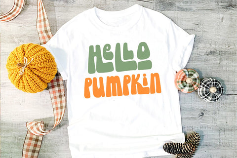 Hello Pumpkin SVG I Retro Fall SVG I Autumn SVG I Groovy Fall SVG SVG Happy Printables Club 
