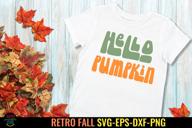 Hello Pumpkin SVG I Retro Fall SVG I Autumn SVG I Groovy Fall SVG SVG Happy Printables Club 