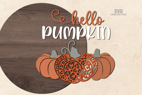 Hello Pumpkin Svg Laser Cut Files | Leopard Print Pumpkin SVG | Fall Cut File SVG Cloud9Design 