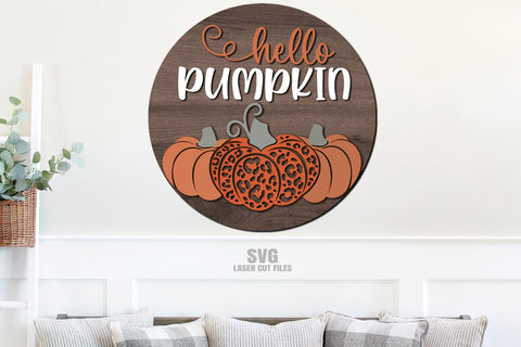 Hello Pumpkin Svg Laser Cut Files | Leopard Print Pumpkin SVG | Fall Cut File SVG Cloud9Design 
