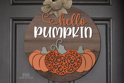 Hello Pumpkin Svg Laser Cut Files | Leopard Print Pumpkin SVG | Fall Cut File SVG Cloud9Design 