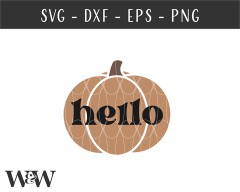Hello Pumpkin SVG | Retro Fall SVG SVG Wood And Walt 
