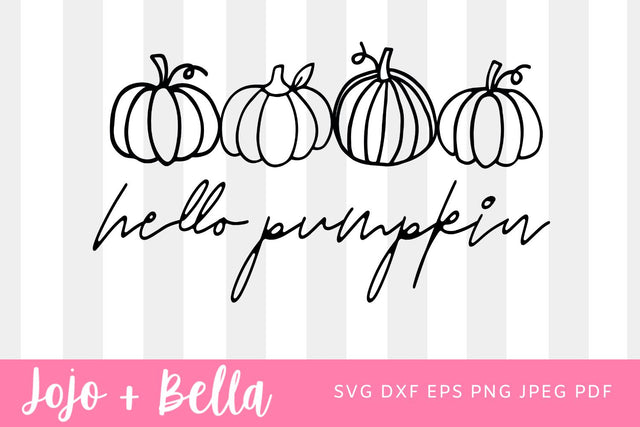 Hello Pumpkin SVG, Svg Bundle, Pumpkin Svg, Pumpkin SVG Bundle , Halloween Svg, Fall Svg, Patterned Pumpkin Svg, Svg for Cricut, Silhouette SVG Jojo&Bella 