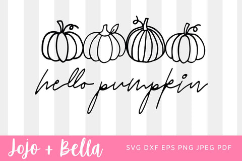 Hello Pumpkin SVG, Svg Bundle, Pumpkin Svg, Pumpkin SVG Bundle , Halloween Svg, Fall Svg, Patterned Pumpkin Svg, Svg for Cricut, Silhouette SVG Jojo&Bella 
