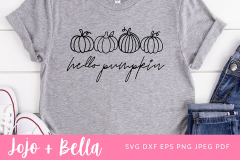 Hello Pumpkin SVG, Svg Bundle, Pumpkin Svg, Pumpkin SVG Bundle , Halloween Svg, Fall Svg, Patterned Pumpkin Svg, Svg for Cricut, Silhouette SVG Jojo&Bella 
