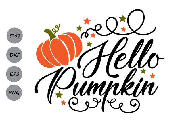 Hello Pumpkin| Thanksgiving SVG Cutting Files. SVG CosmosFineArt 