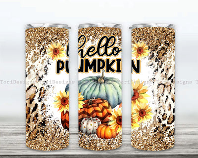 Hello Pumpkin Tumbler PNG, Hello Pumpkin Fall 20oz Skinny Tumbler PNG, Sublimation Design Download Sublimation ToriDesigns 