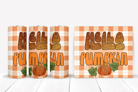 Hello Pumpkin Tumbler Sublimation I Fall Tumbler Wrap PNG Sublimation Happy Printables Club 