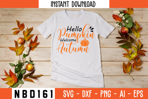 Hello Pumpkin Welcome Autumn Svg Design SVG Nbd161 