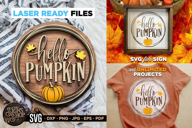 Hello pumpkin wreath | FALL SVG Sign SVG The Vintage Signs Shop 