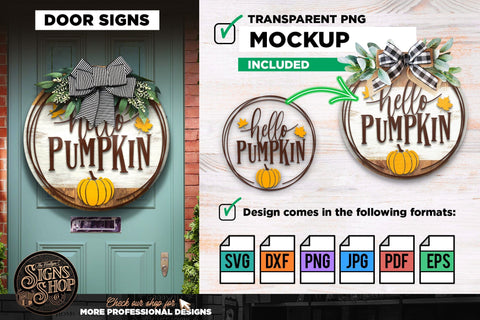 Hello pumpkin wreath | FALL SVG Sign SVG The Vintage Signs Shop 