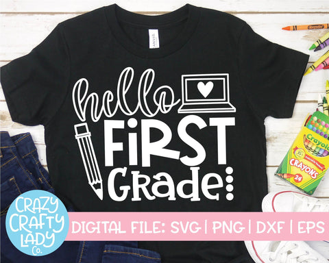 Hello School | Back to School Quote SVG Cut File Bundle SVG Crazy Crafty Lady Co. 