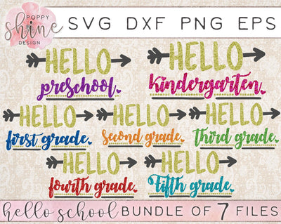 Hello School Bundle SVG Poppy Shine Design