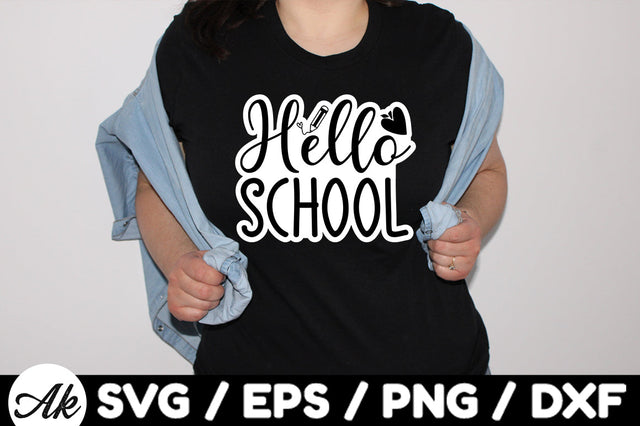 Hello school Stickers SVG akazaddesign 