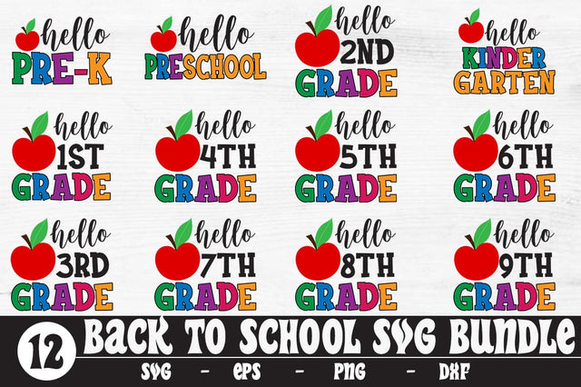 Hello School SVG bundle, Back to School SVG SVG Svgcraft 