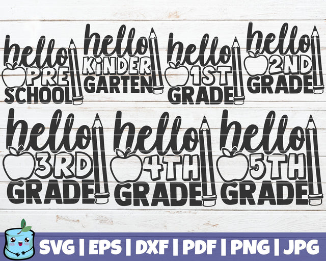 Hello School SVG Bundle SVG MintyMarshmallows 
