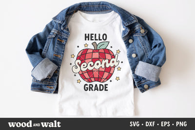 Hello Second Grade Apple SVG | Back To School SVG SVG Wood And Walt 
