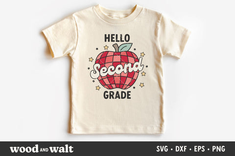 Hello Second Grade Apple SVG | Back To School SVG SVG Wood And Walt 