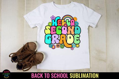 Hello Second Grade First Day School PNG I Back to School PNG Sublimation Happy Printables Club 