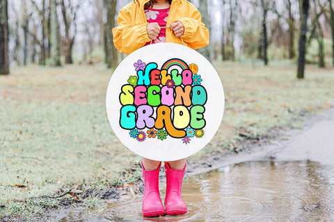 Hello Second Grade First Day School PNG I Back to School PNG Sublimation Happy Printables Club 