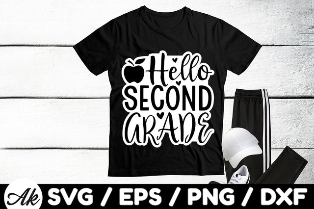 Hello second grade Stickers SVG akazaddesign 