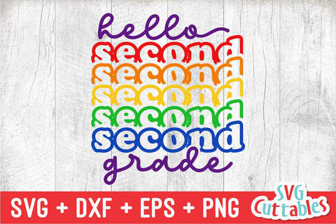 Hello Second Grade svg - 2nd Grade Cut File - Back To School svg - dxf - eps - png - Cut File - Silhouette - Cricut - Digital Download SVG Svg Cuttables 