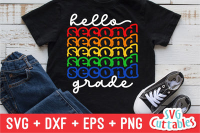 Hello Second Grade svg - 2nd Grade Cut File - Back To School svg - dxf - eps - png - Cut File - Silhouette - Cricut - Digital Download SVG Svg Cuttables 