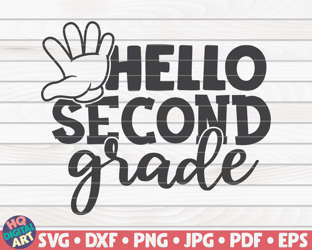 Hello second grade SVG | Back to school design SVG HQDigitalArt 