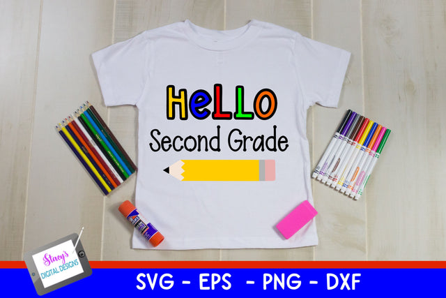 Hello Second Grade SVG - Back to School SVG SVG Stacy's Digital Designs 
