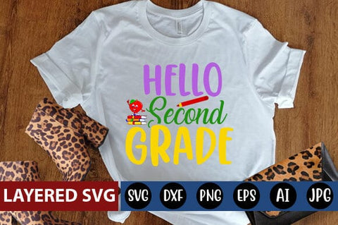 Hello Second Grade Svg Cut File SVG Blessedprint 