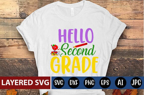 Hello Second Grade Svg Cut File SVG Blessedprint 