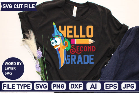 Hello Second Grade SVG Cut File SVG DesignPlante 503 