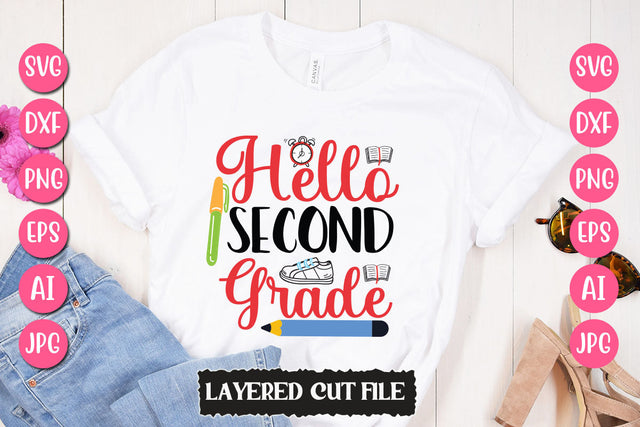 Hello Second Grade SVG Cut File SVG Newmockups 