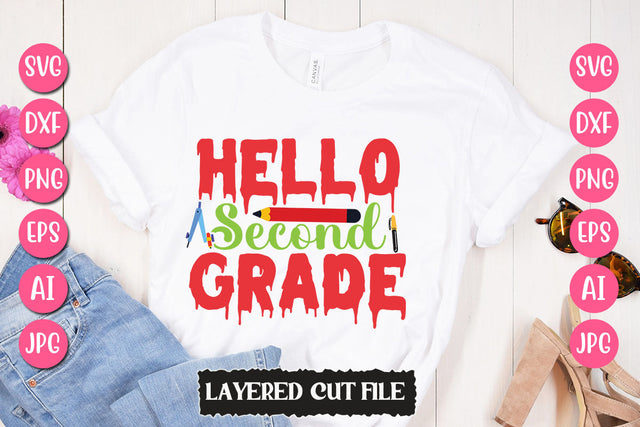 Hello Second Grade SVG Cut File SVG Newmockups 