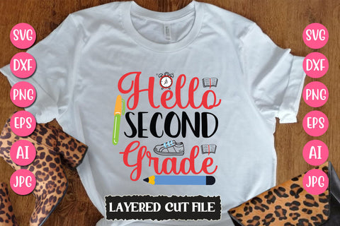 Hello Second Grade SVG Cut File SVG Newmockups 