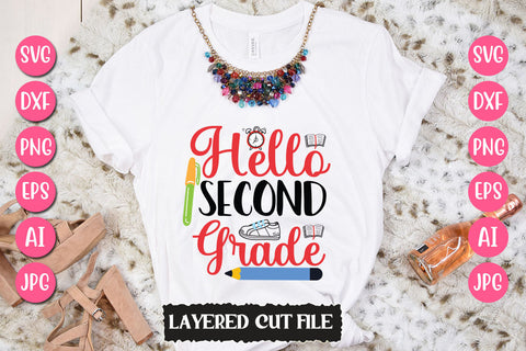Hello Second Grade SVG Cut File SVG Newmockups 